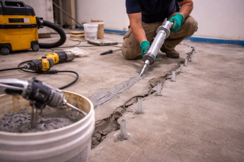 Cracked Basement Floor Repair in Princeton, NJ