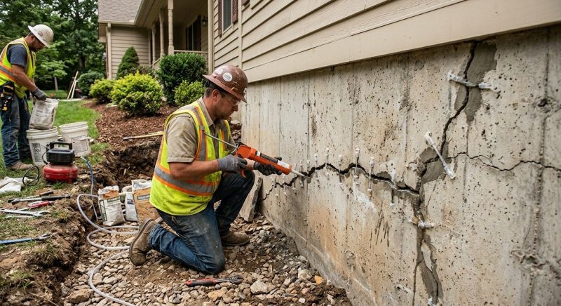 Cracked Foundation Repair in Bordentown, NJ