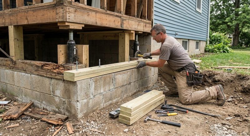 Sinking Foundation Repair in Allentown, NJ