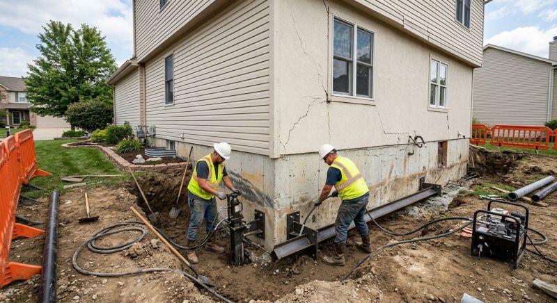 Sinking Foundation Repair in Burlington, NJ